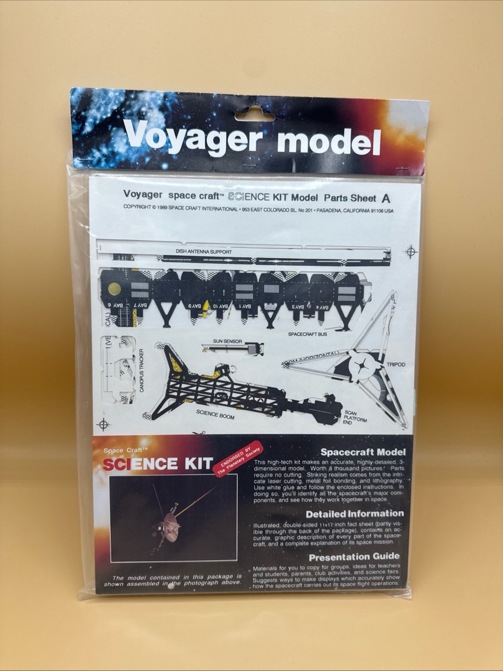 Voyager Spacecraft Paper Craft Model Kit NEW - 1989 - science kit